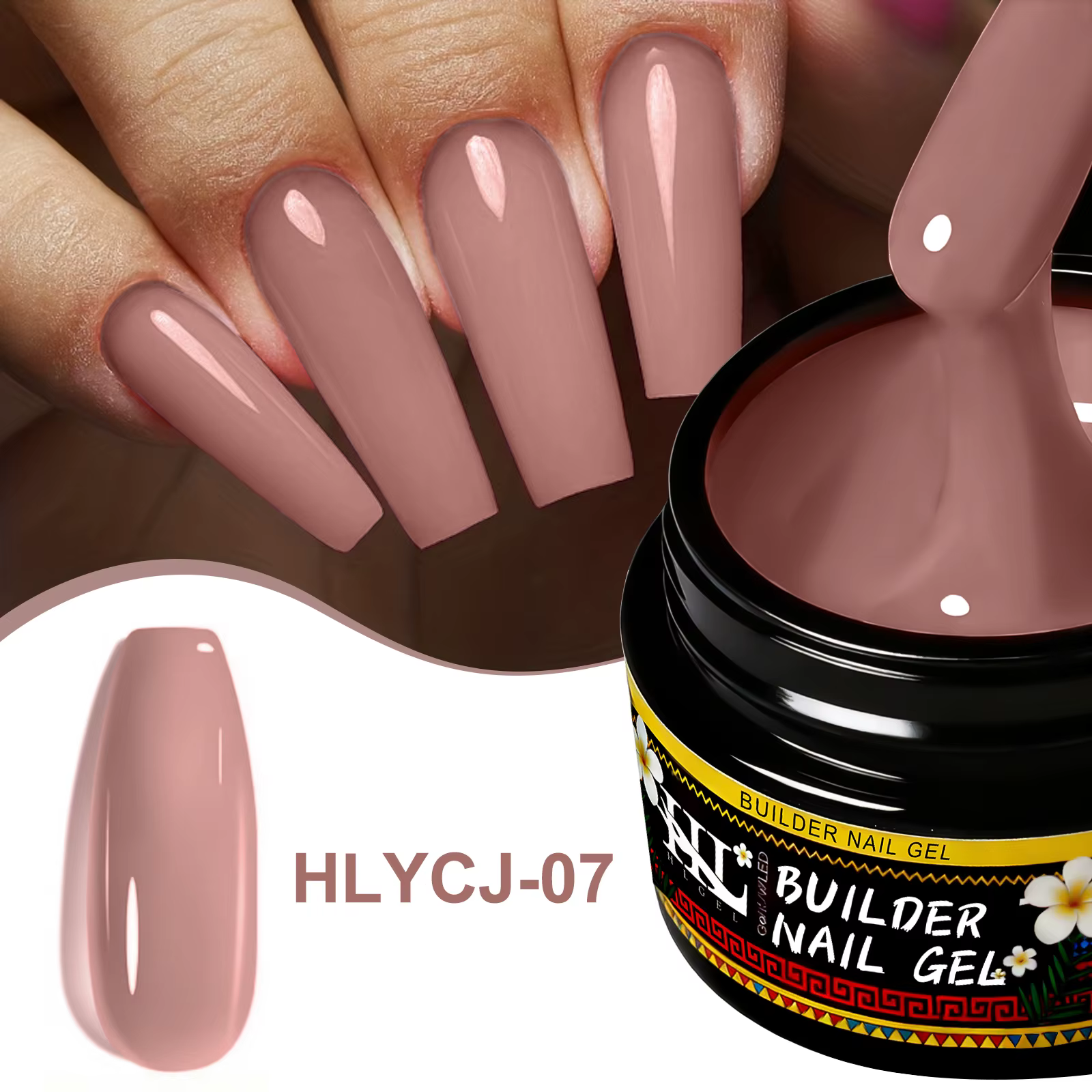 Gel de construction transparent en fibre de verre HL 20g pour renforcer les ongles cassés