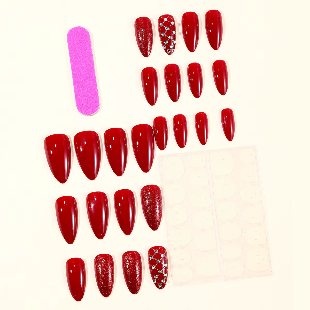 Faux ongles mi-longs pour femmes et filles