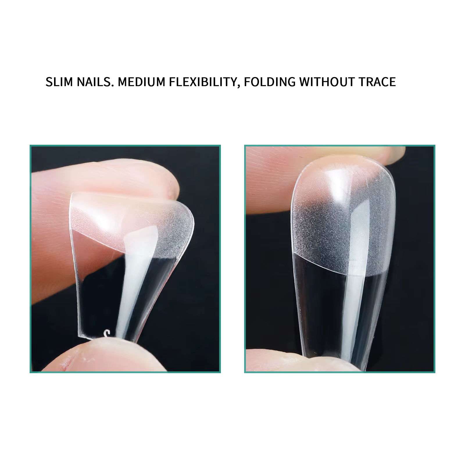 1 boîte de Faux ongles longs en acrylique transparent