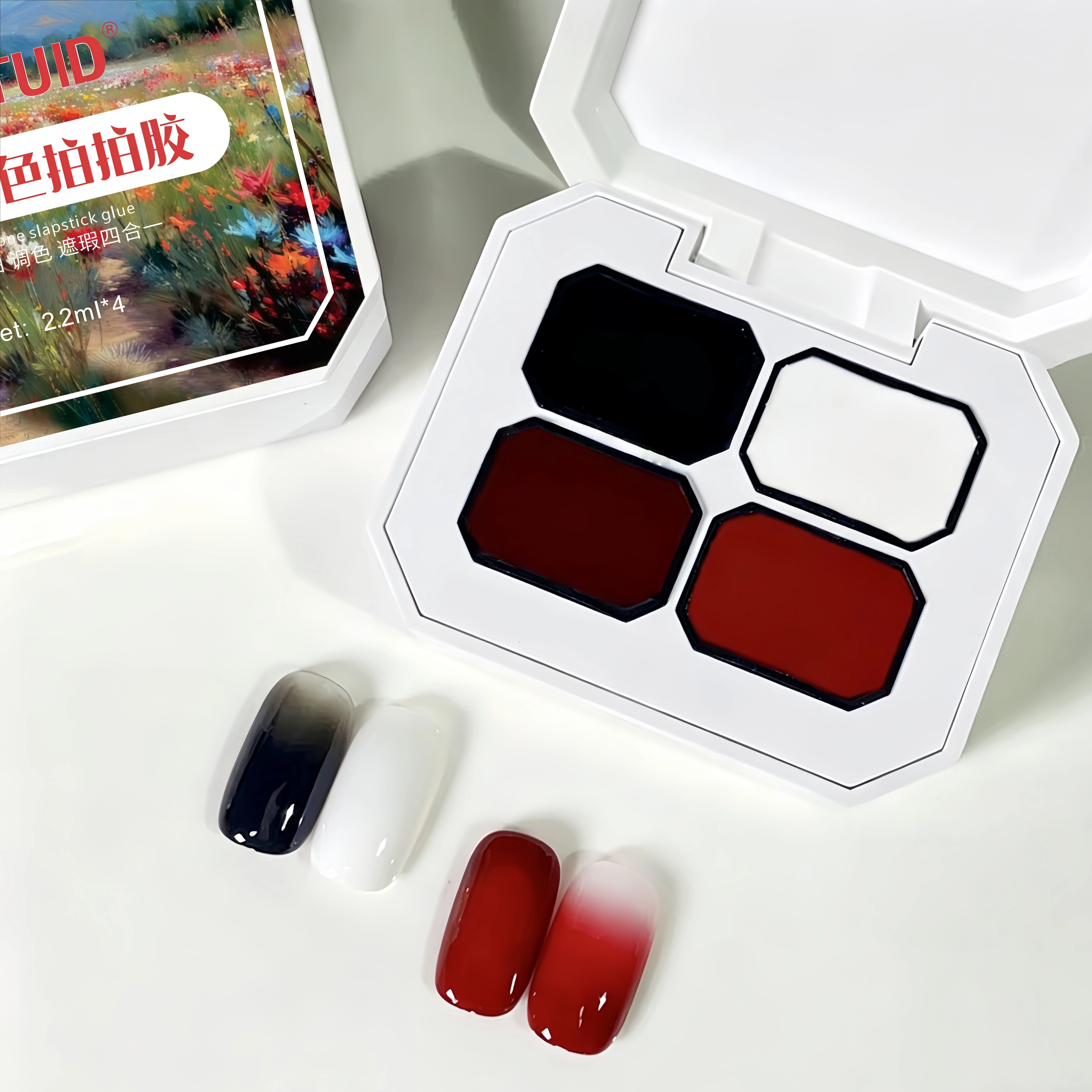 Gel de peinture pour ongles 4 couleurs (noir