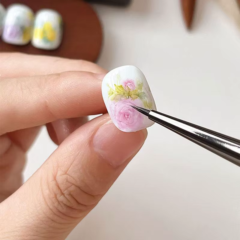 Professionnel bois de santal colle à ongles photothérapie brosse UV Gel peinture stylo Nail Art Liner dessin