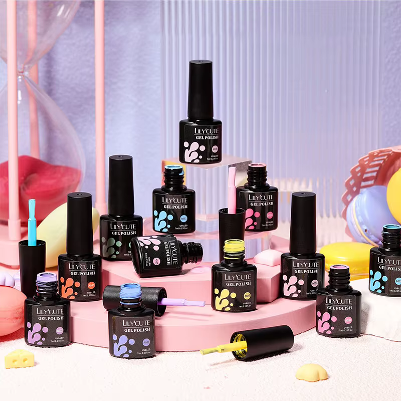 LILYCUTE 184 couleurs Gel vernis à ongles printemps coloré rose scintillant paillettes Semi Permanent pour manucure