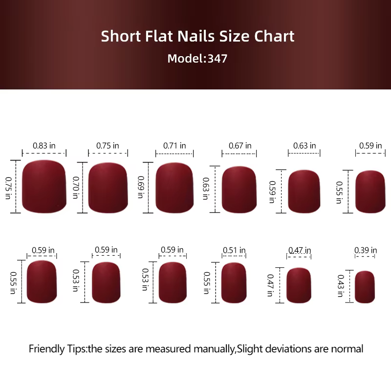Faux ongles courts et plats à pression
