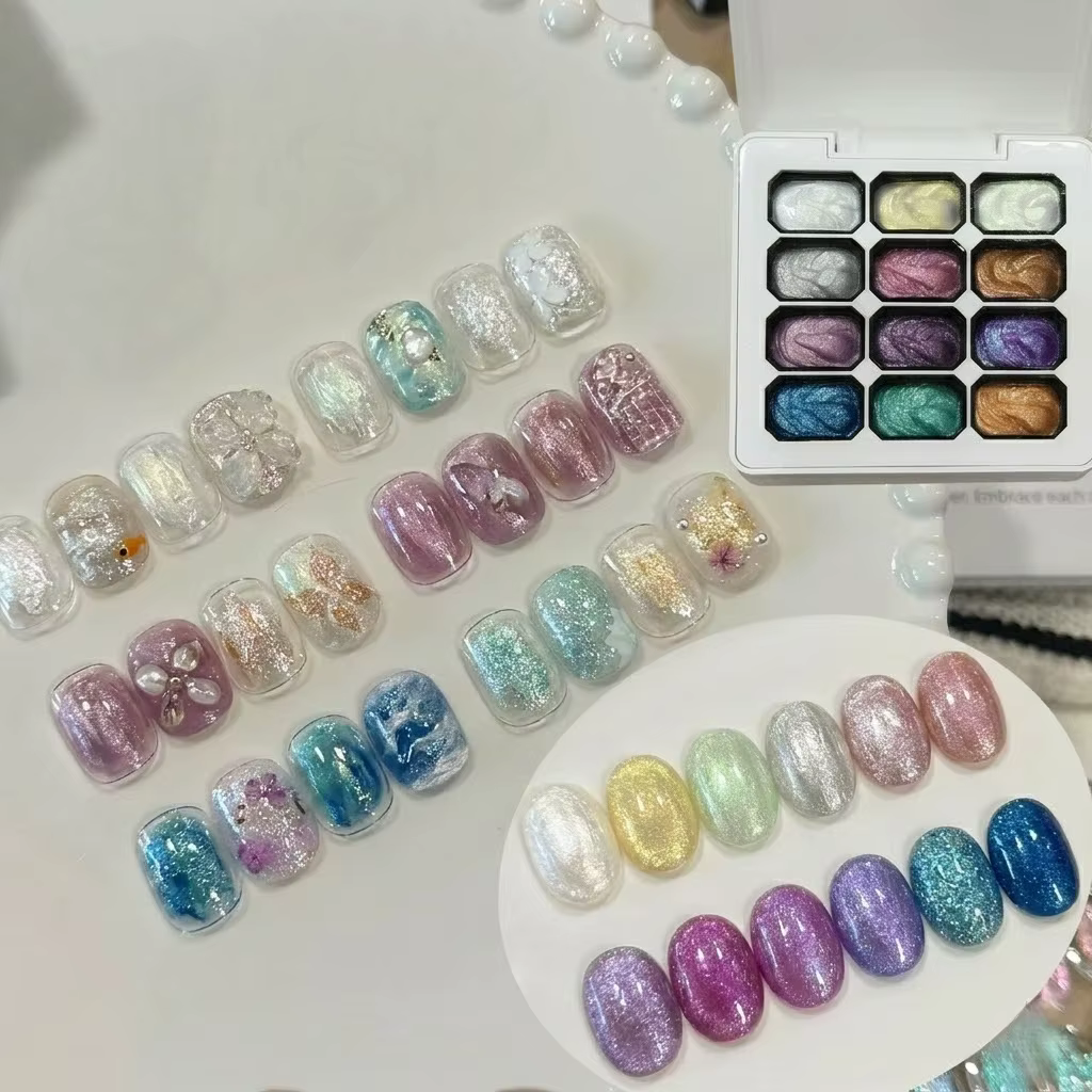 Vernis à ongles semi-permanent 12 couleurs effet nacré brillant