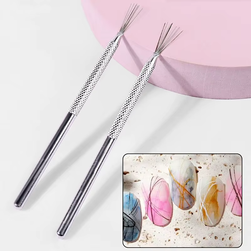 Brosse de Texture à sept broches pour Nail Art