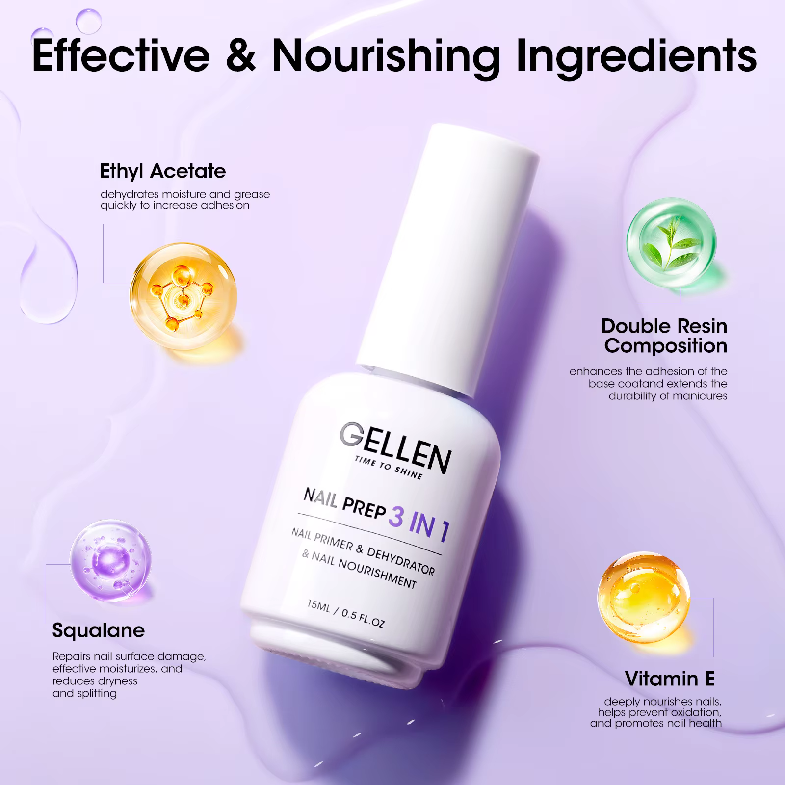 Kit de préparation et déshydratant pour ongles GELLEN 3 en 1