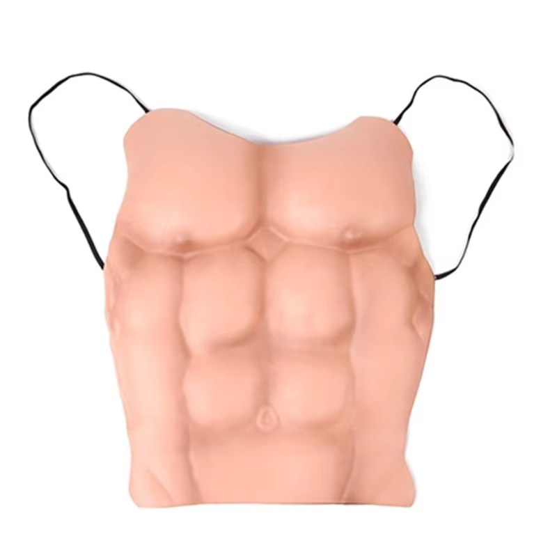 Faux muscles poitrine pour hommes, faux muscles abdominaux, modelant peau, cosplay R7RF