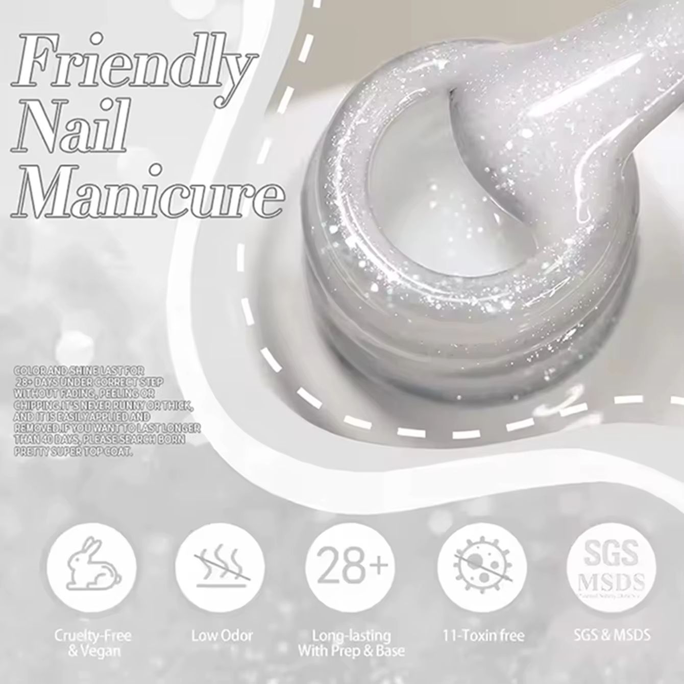 MIANEL 12ML Glittery Moonlight Coconut Milk 2026 Nouveau Vernis à Ongles Gel Scintillant Blanc Lacté Fin Populaire