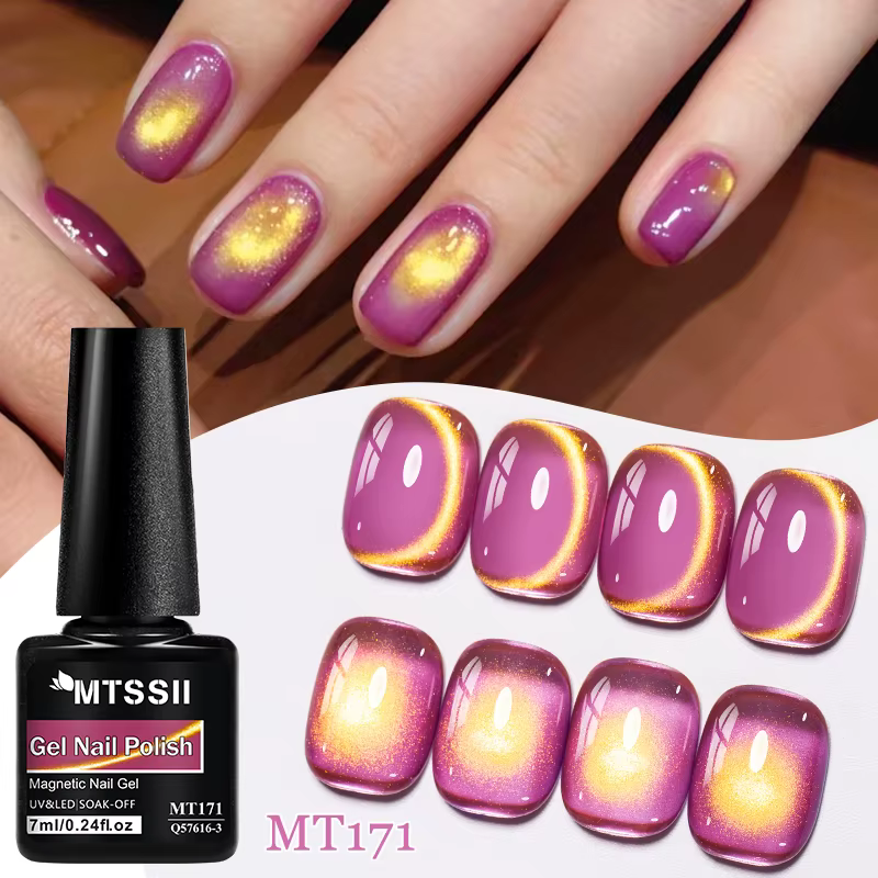Vernis Gel magnétique chat brillant doré