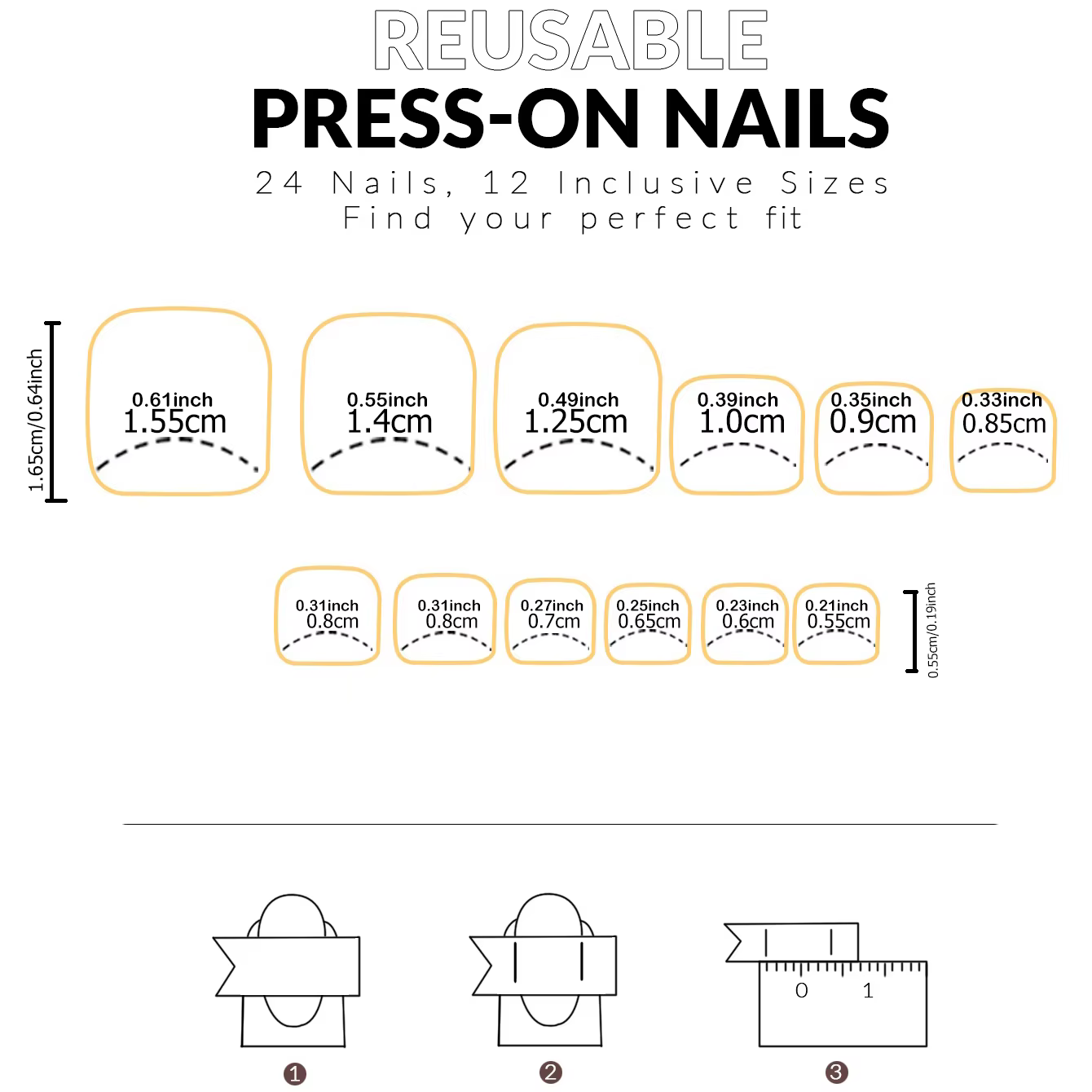 24 faux ongles pour les mains et 24 faux ongles pour les pieds