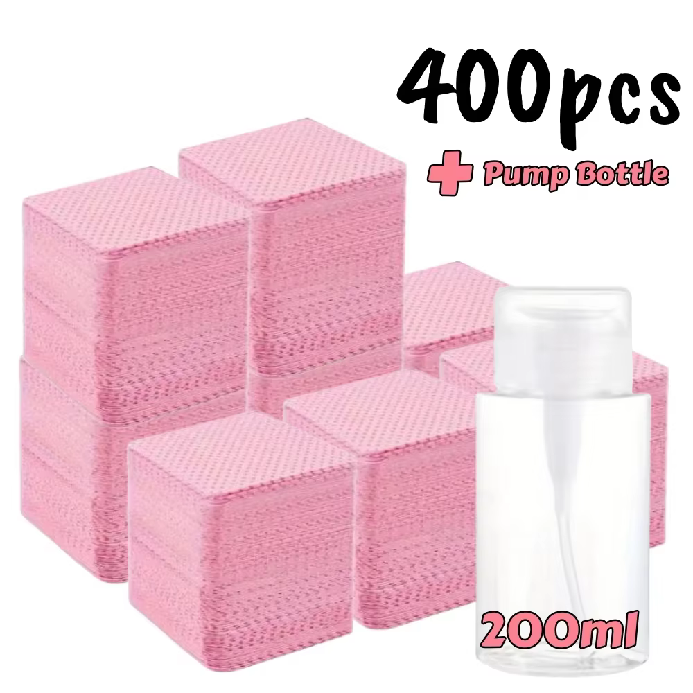 20/600 pièces lingettes à ongles non pelucheuses Gel tissus de nettoyage tampons dissolvant de vernis