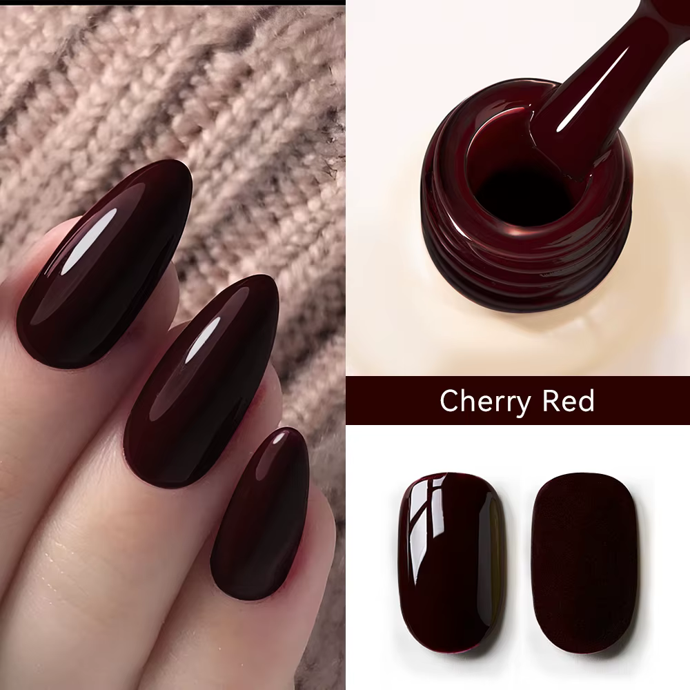 Vernis à ongles gel rouge cerise MAYCHAO 12ml brillant semi-permanent