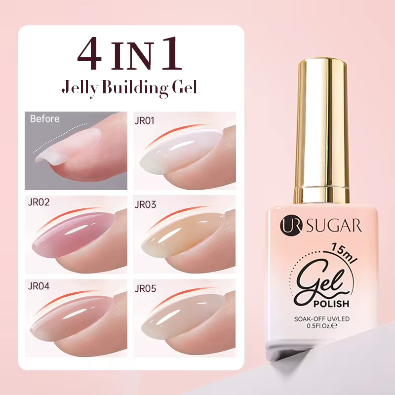 UR SUGAR 15ml Gel de Construction 4-en-1 Effet Gelée