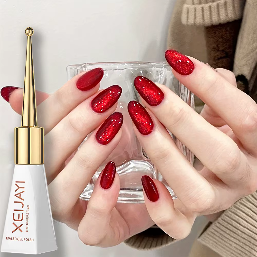 Vernis à ongles Gel œil de chat rouge rubis