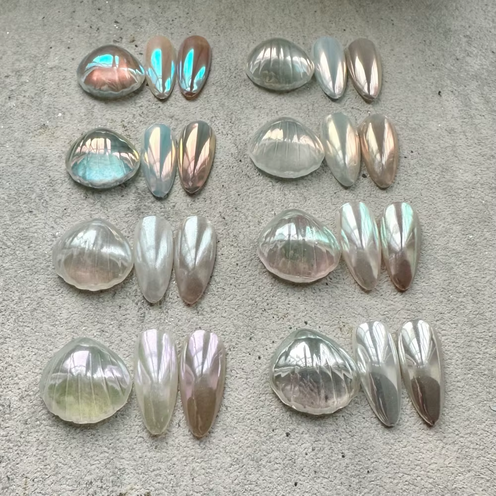 1 boîte de poudre à ongles miroir magique au clair de lune
