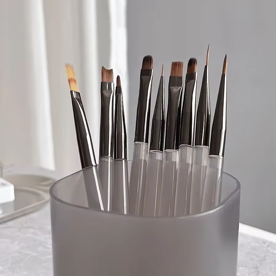 Ensemble de 9 pinceaux gris pour nail art