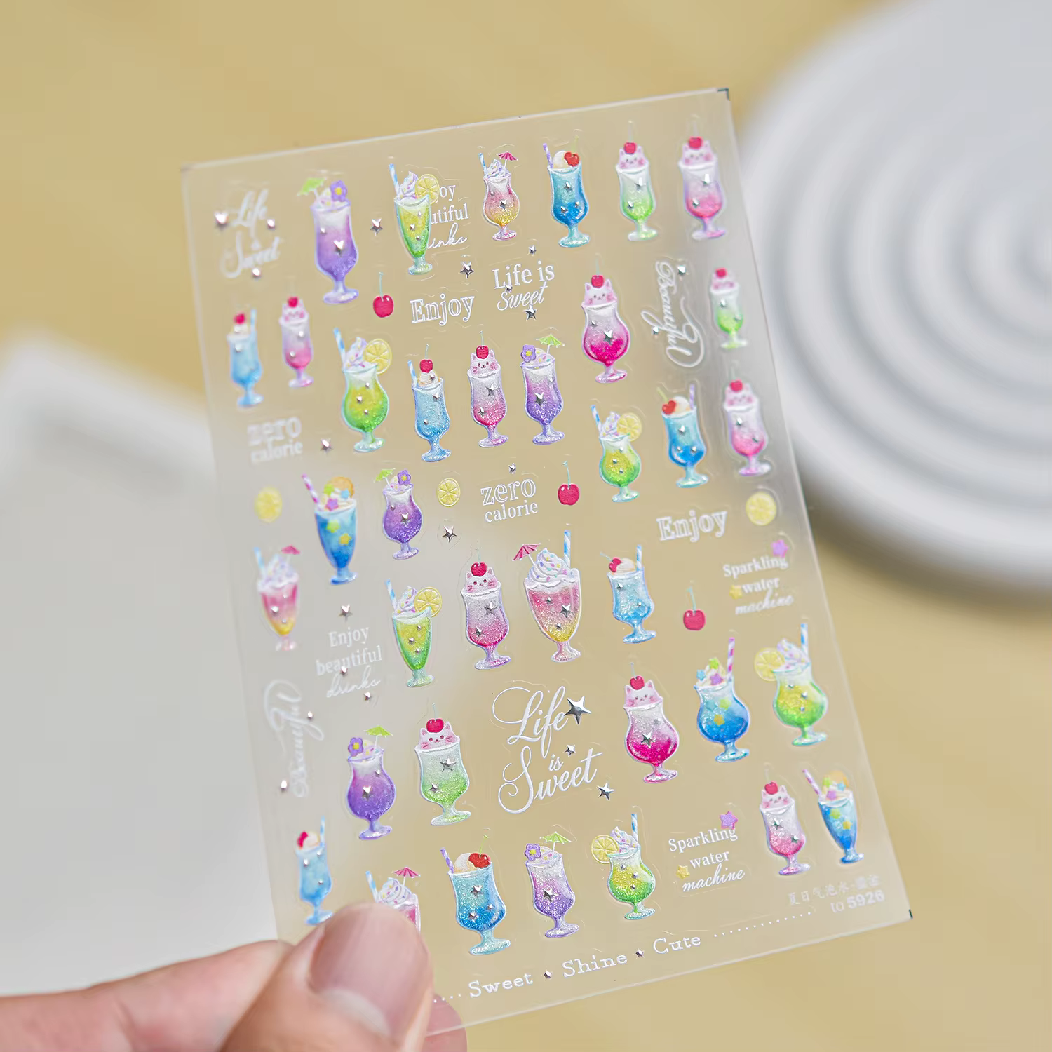 Autocollants pour ongles thème vacances estivales sur l'île