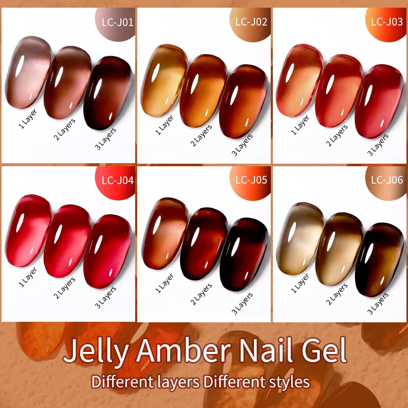LILYCUTE 7ML gelée ambre Gel vernis à ongles marron cristal translucide couleur terne Nail Art Gel Semi Permanent UV Gel