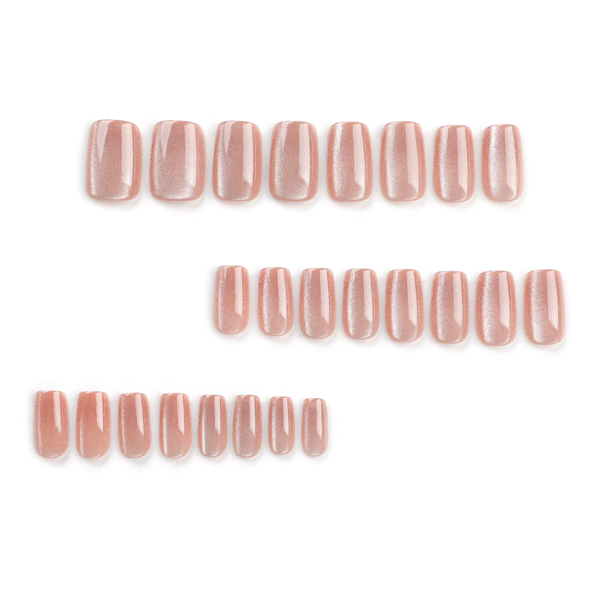 Faux ongles coréens simples effet œil de chat