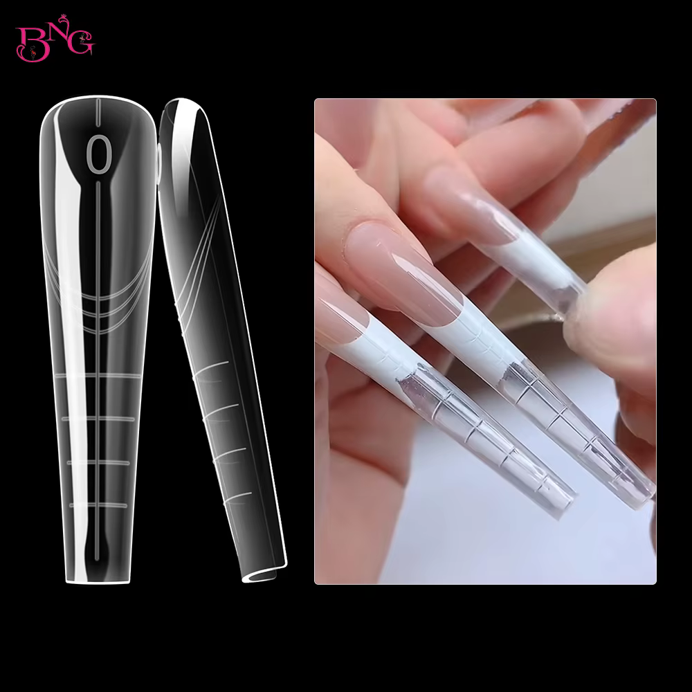 BNG 70/140 pièces griffe de chat ongles incurvés double formes pour Extension acrylique réutilisable couverture