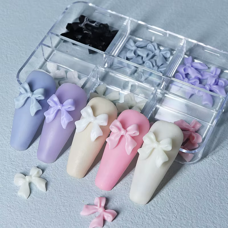 30pcs Kawaii Mini Arc 3D Mignon Nail Art Décorations Matte Papillon Ongles Charmes Conceptions DIY Résine Accessoires