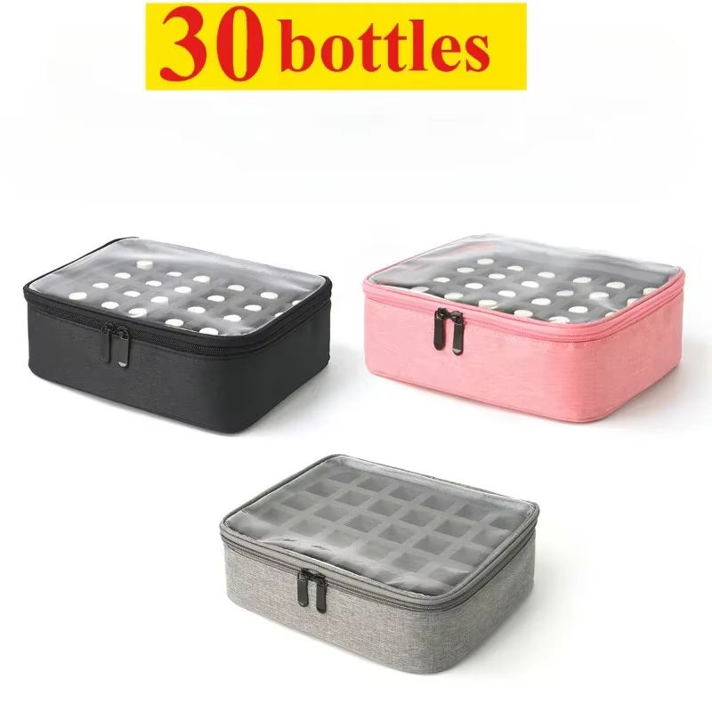 30 bouteilles sac de rangement de vernis à ongles multicolore Portable à main grand sac cosmétique peut contenir