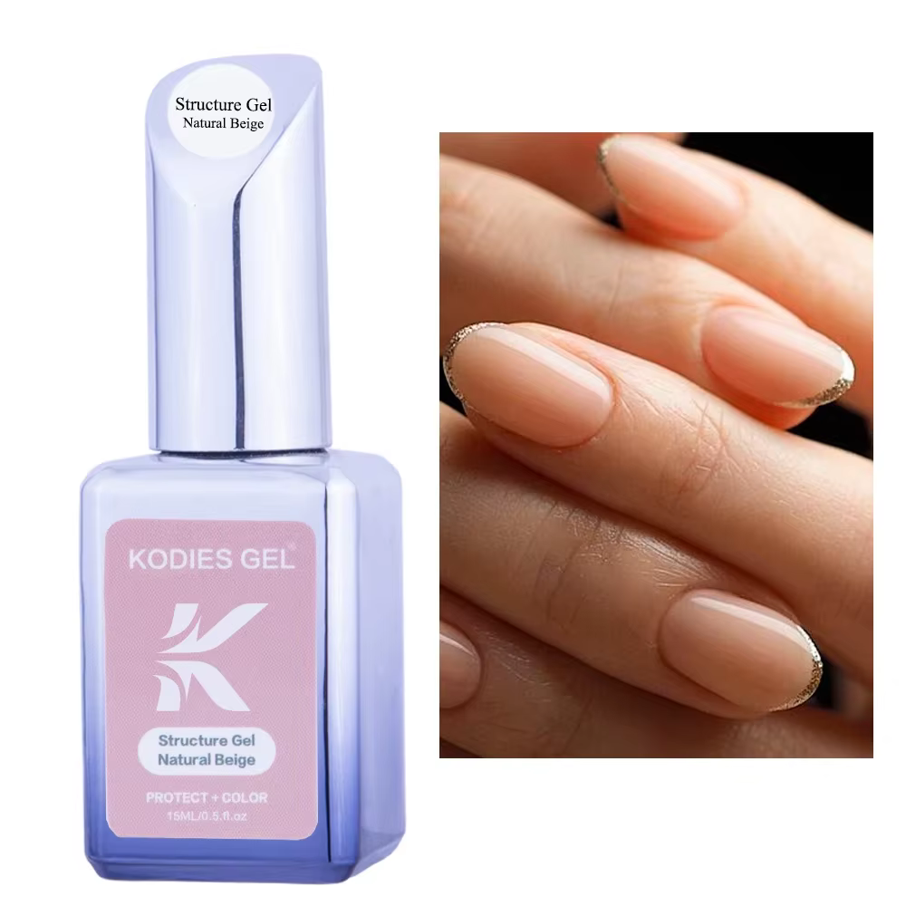 KODIES GEL Base en caoutchouc Gel vernis à ongles naturel Beige 15ML Semi Permanent UV Structure couleur