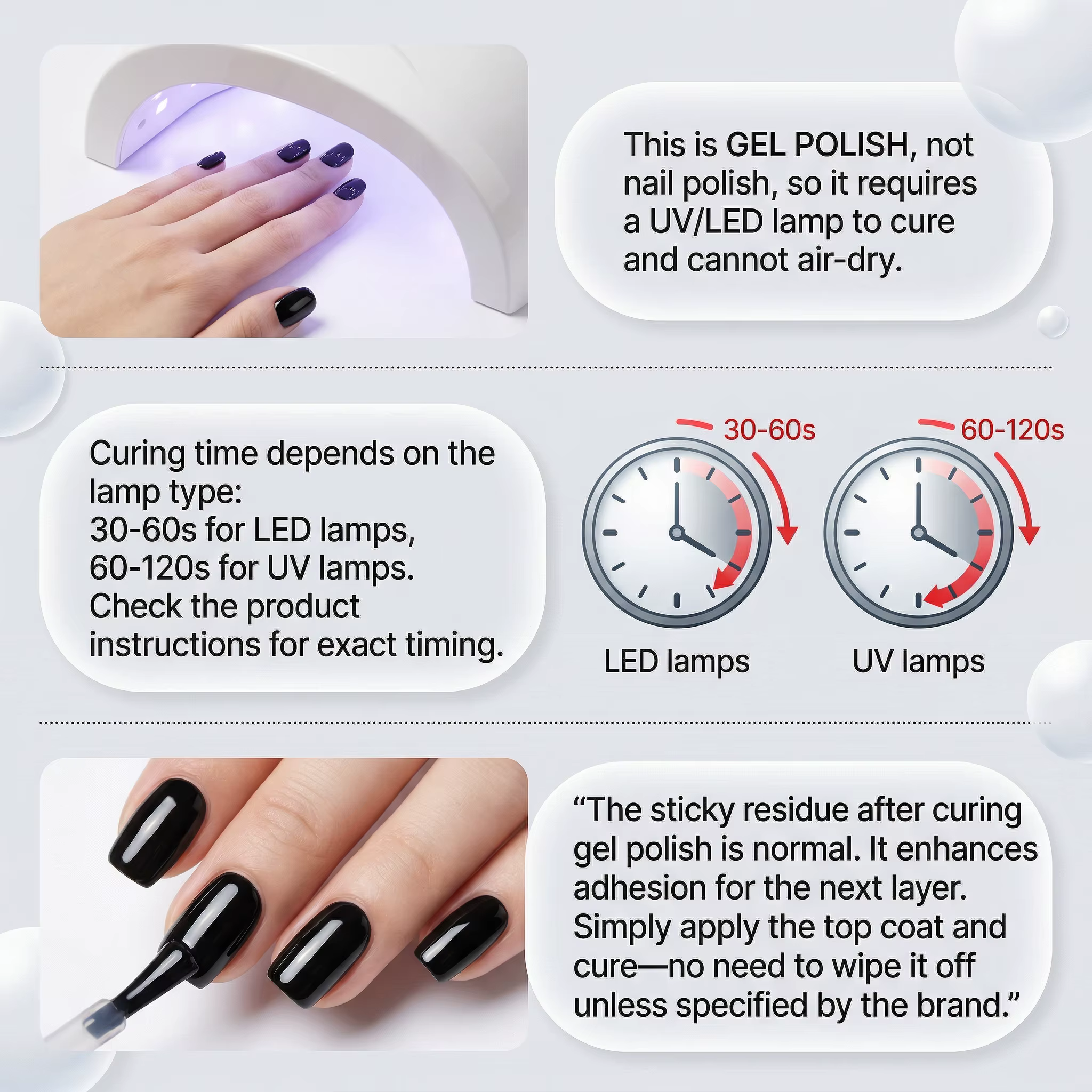 Vernis à ongles gel classique noir et blanc