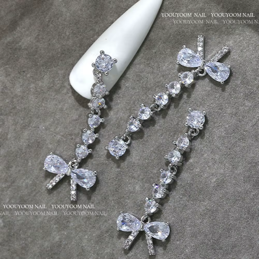 Bijoux de manucure 3D en argent de haute qualité