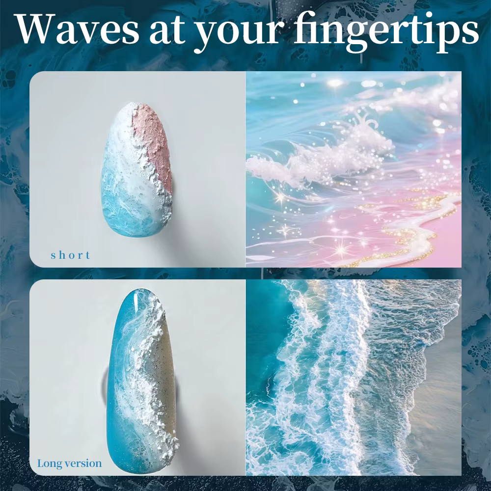 Kaniu 12ml bulle océan vague colle blanc Gel vernis à ongles été