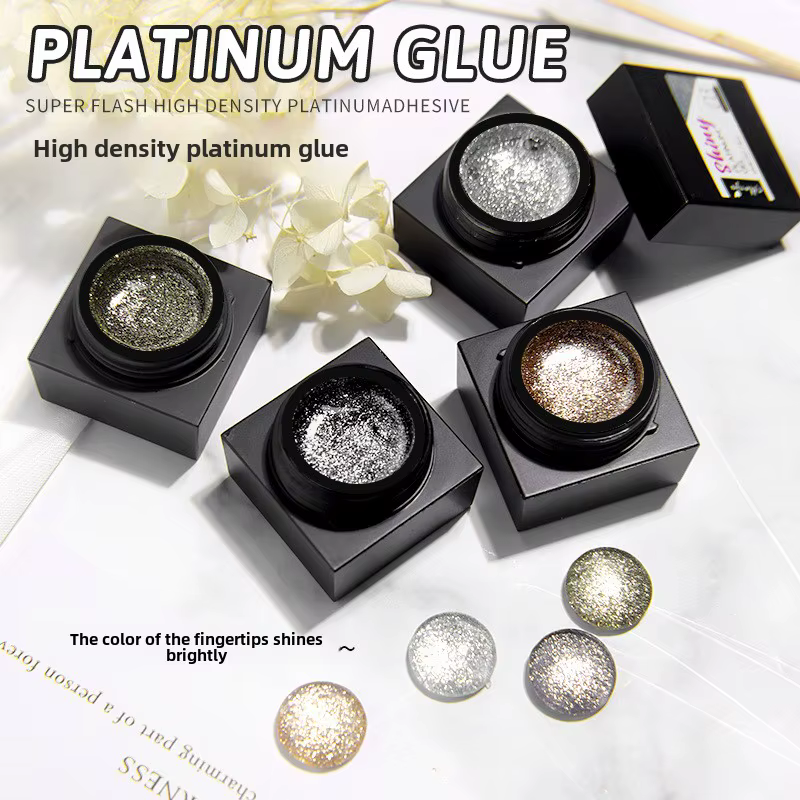 Gel de colle pour ongles platine