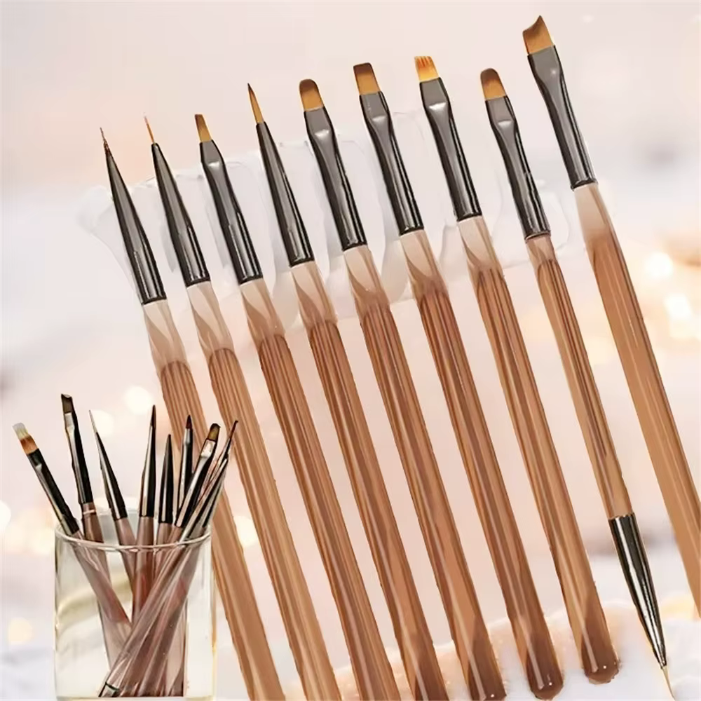 9 pièces brosse à ongles pour Nail Art Design