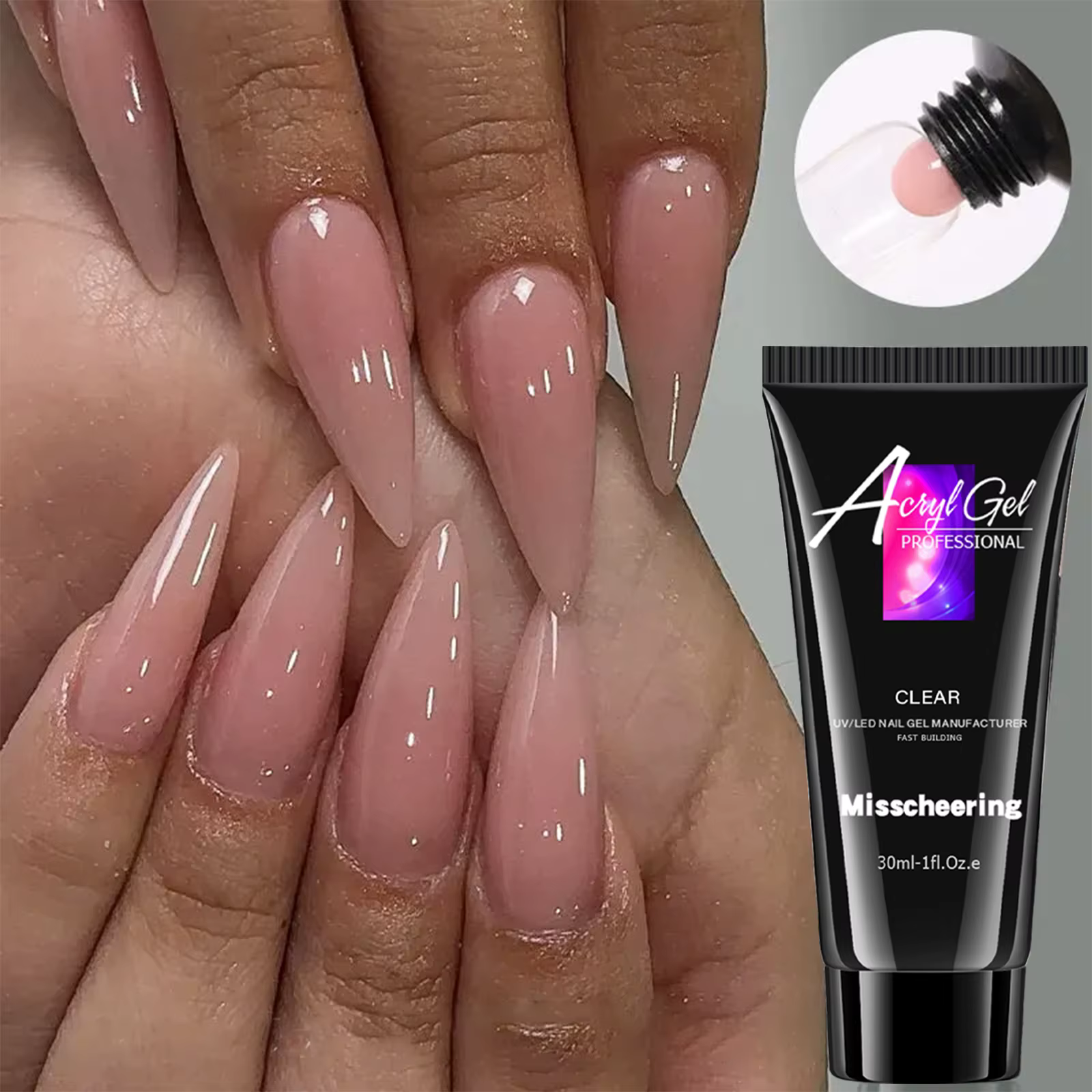 Gel d'extension d'ongles de couleur unie