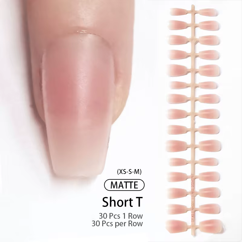 30 pièces mat nu faux ongles mode presse sur Extension rapide portable