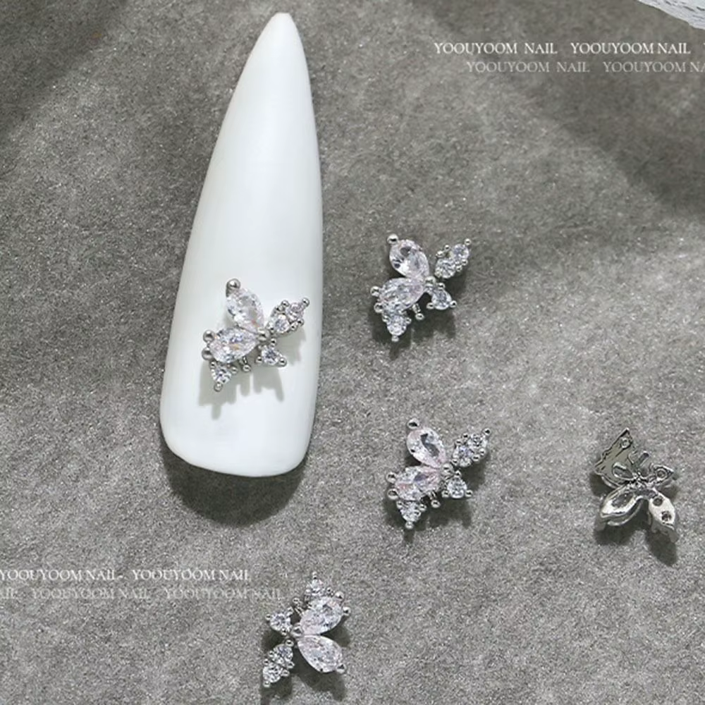 Breloques 3D en argent pour manucure