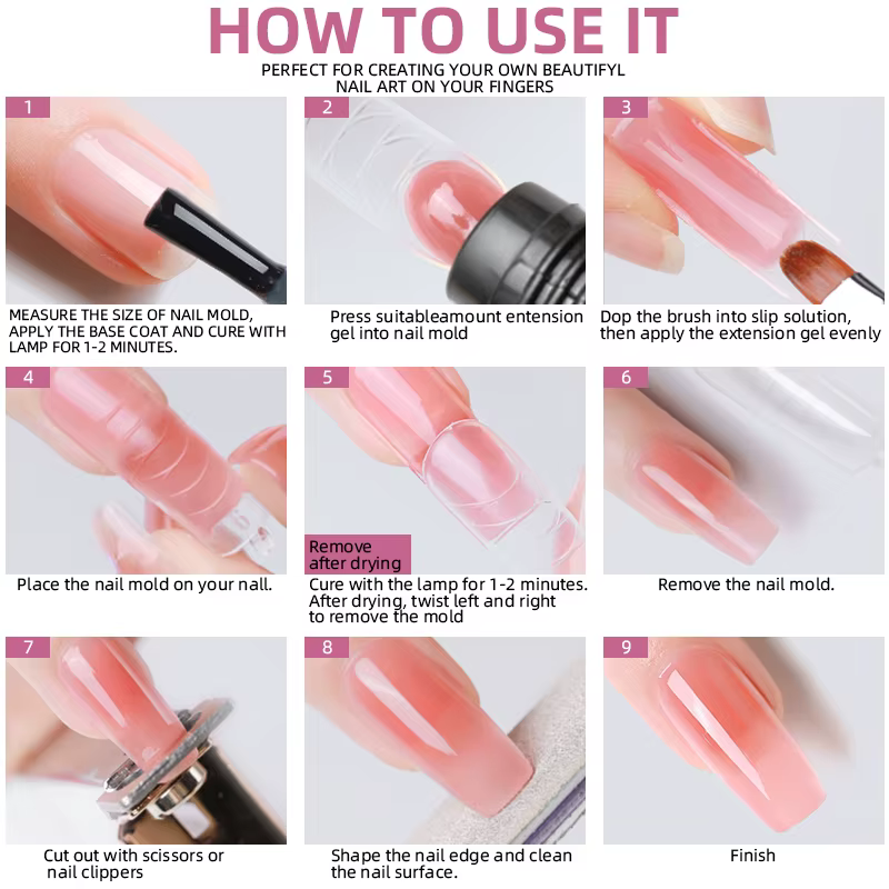 Ensemble de Gel pour ongles en Poly Extension