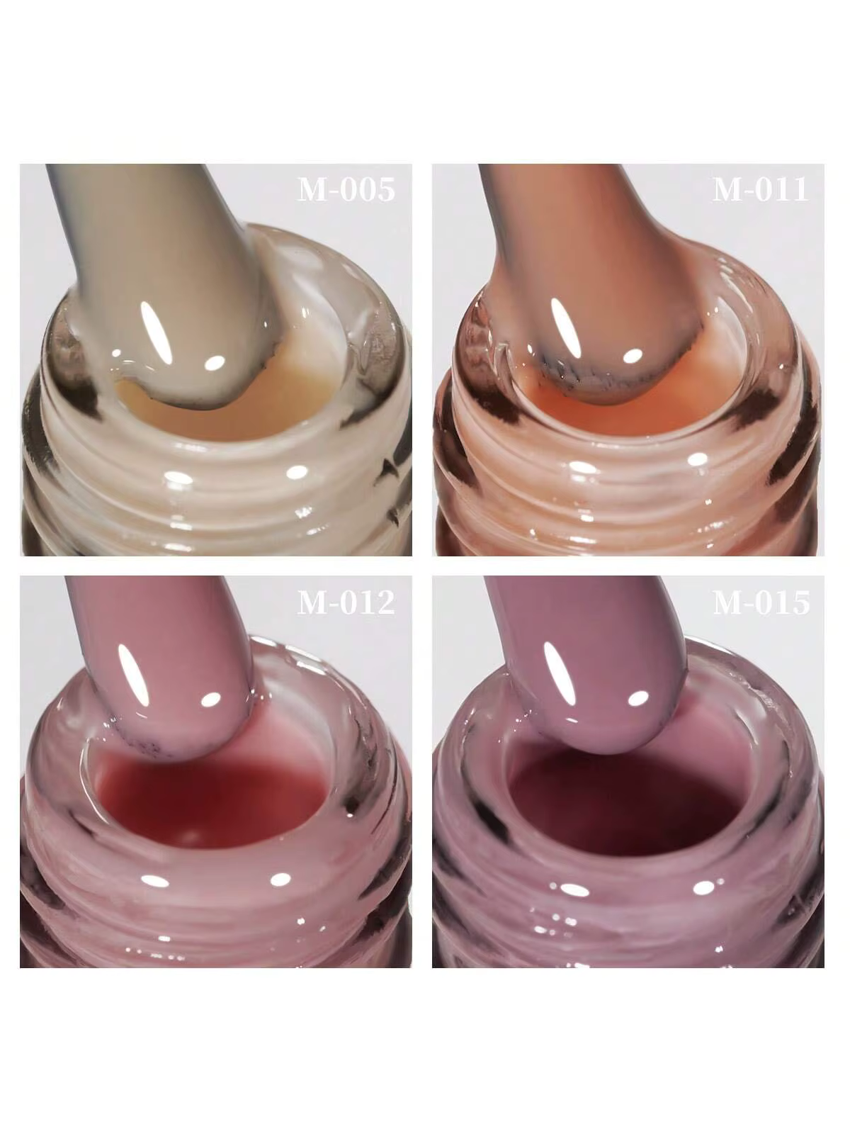 Nouvelle version printemps-été 2025 : gel pour ongles série rose transparent - Ensemble de 4 couleurs
