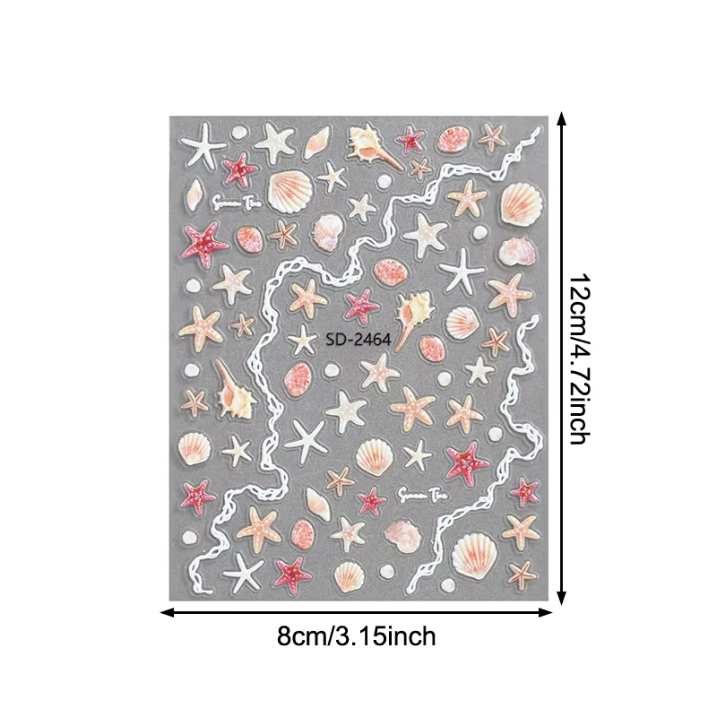Autocollants pour ongles en coquillage d'étoile de mer