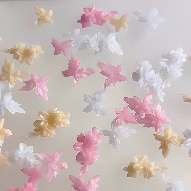 20 pièces papillons Nail Art décorations résine ongles papillon breloques