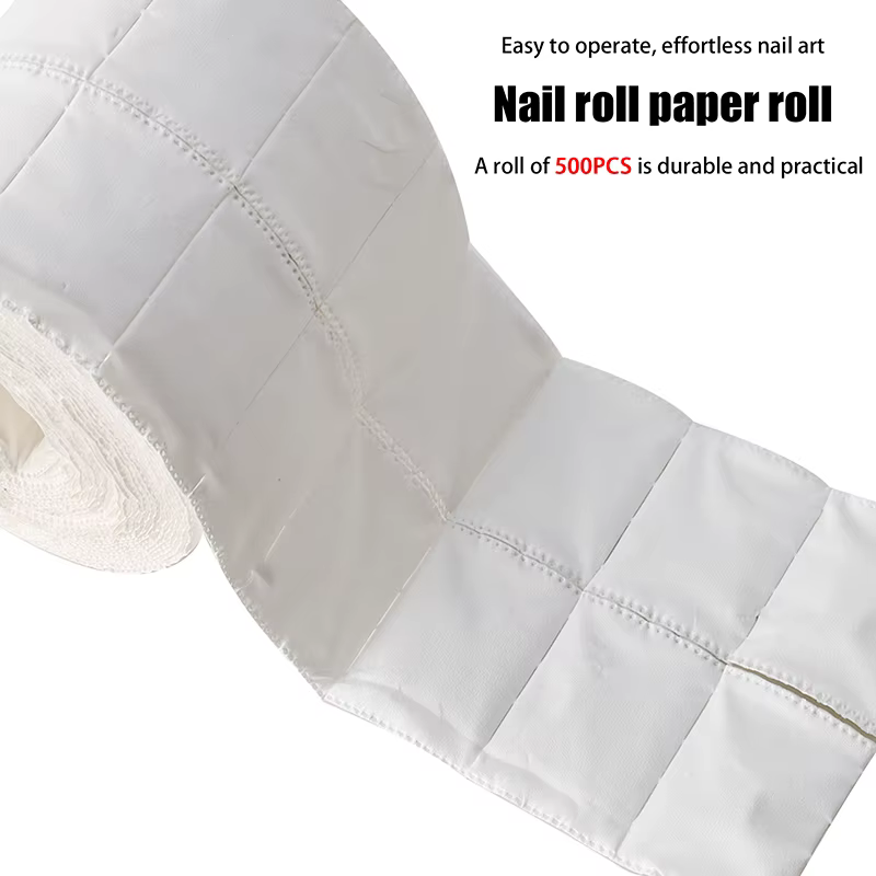 500 pièces/rouleau non pelucheux ongles UV Gel dissolvant tampons de coton-toiles propres blancs déchirables