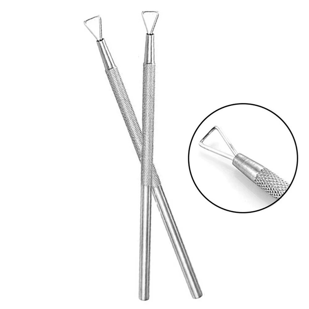 LULAA 1/2 pièces poussoir à cuticules en acier inoxydable