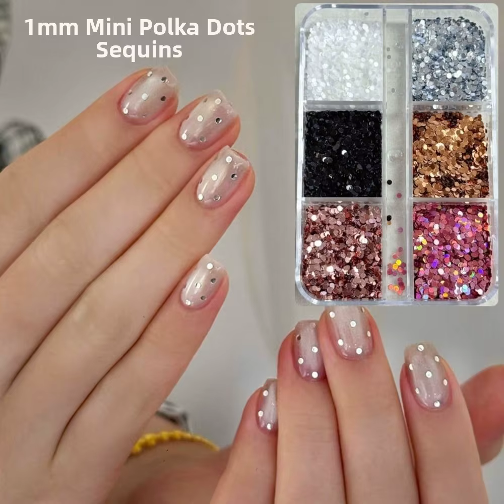 Décorations créatives pour ongles à 6 compartiments