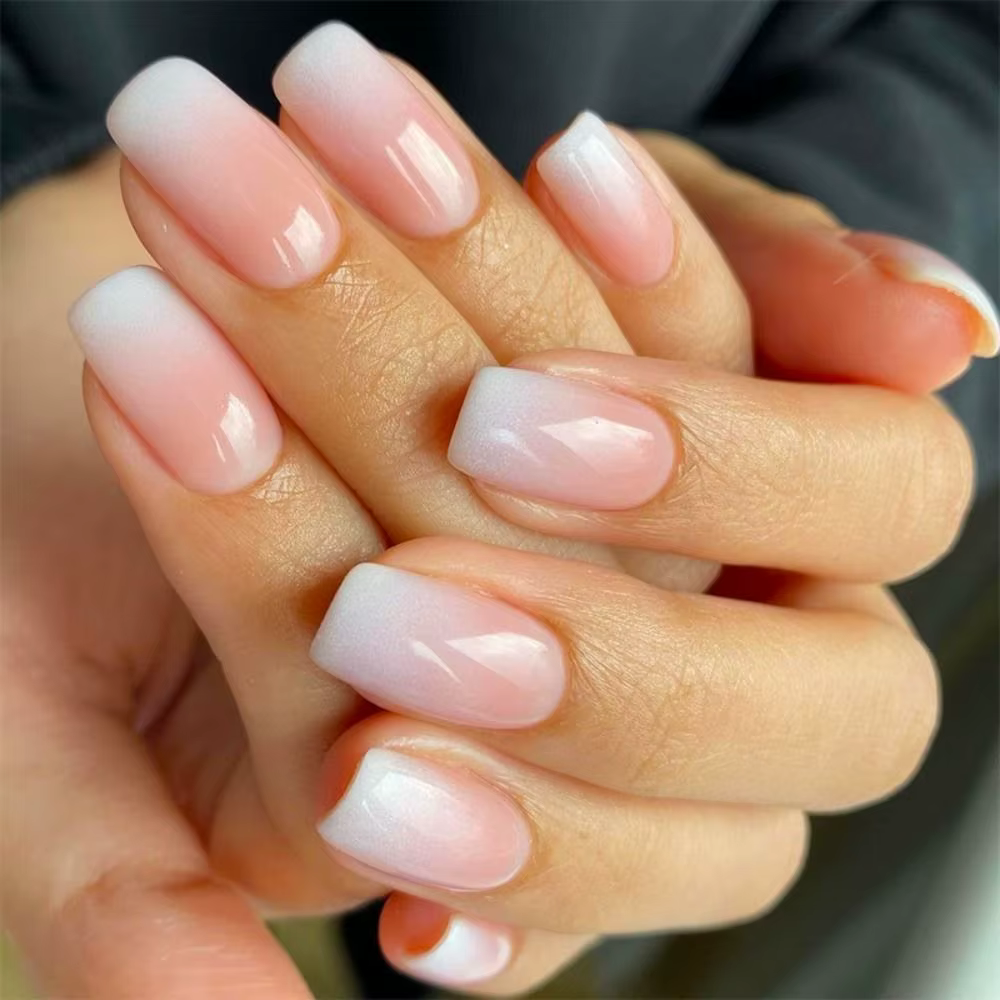 Faux Ongles de Style Ballerine Française
