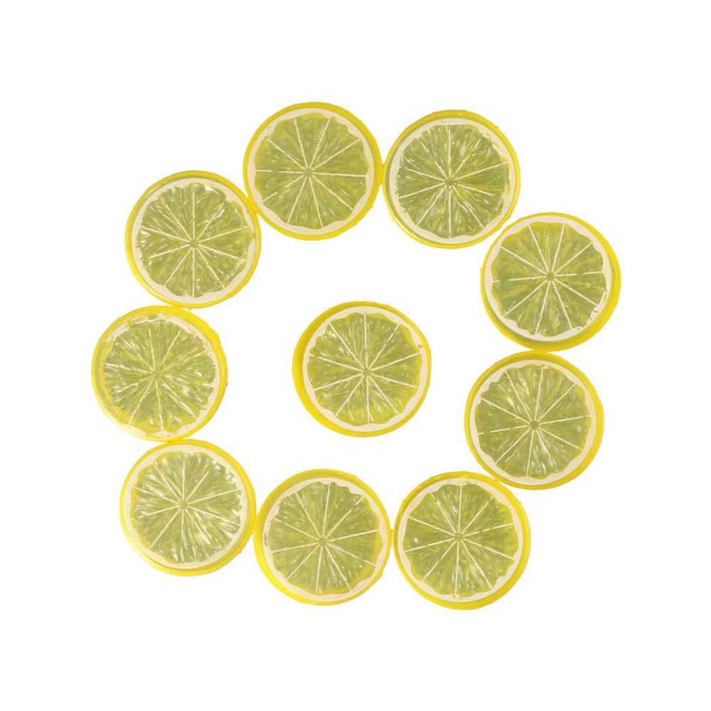 Accessoires de simulation : Blocs de citron artificiels, Tranches de citron artificielles, Décoration de cuisine, Fruits de simulation, Tranches de citron vert artificielles