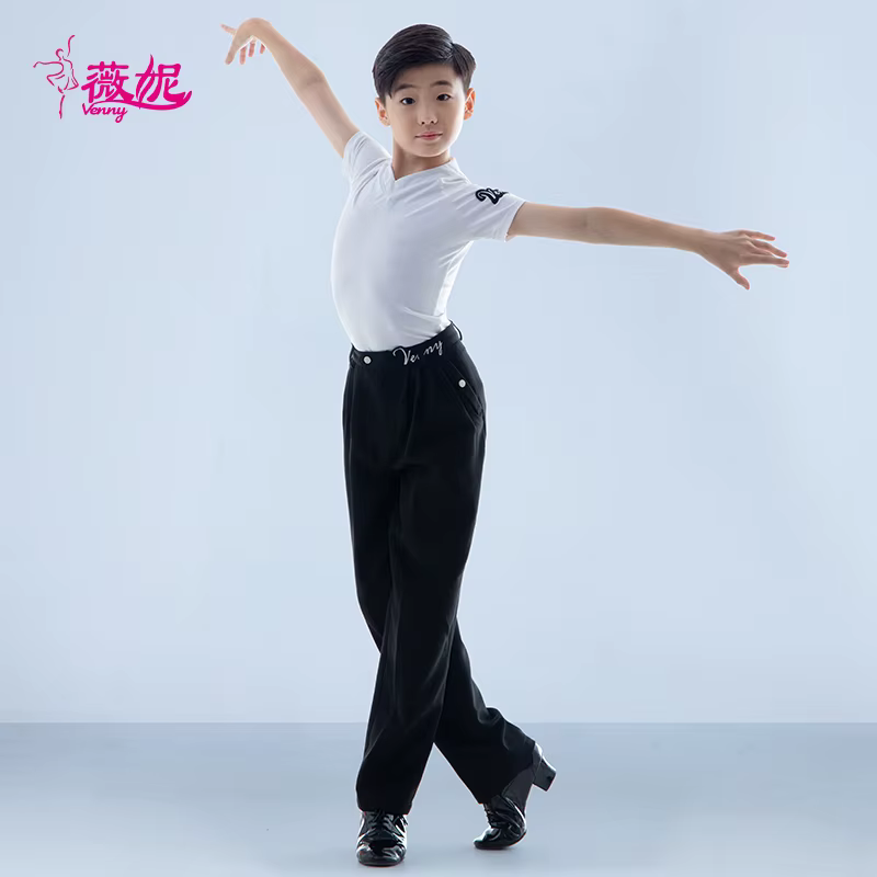 Vennystyle robe de danse latine chemise de compétition pour hommes sur mesure pour les costumes de danse de salon de performance de salle de bal Standard
