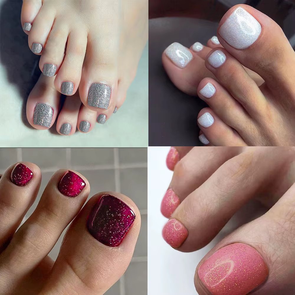 Faux Ongles de Pieds Carrés, Courts, Couverture Complète, N64.Femmes