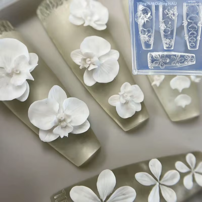 Moule à ongles en Silicone Transparent 3D