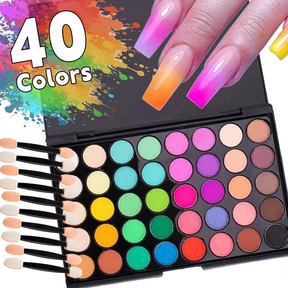 Palette de poudre à paillettes pour ongles