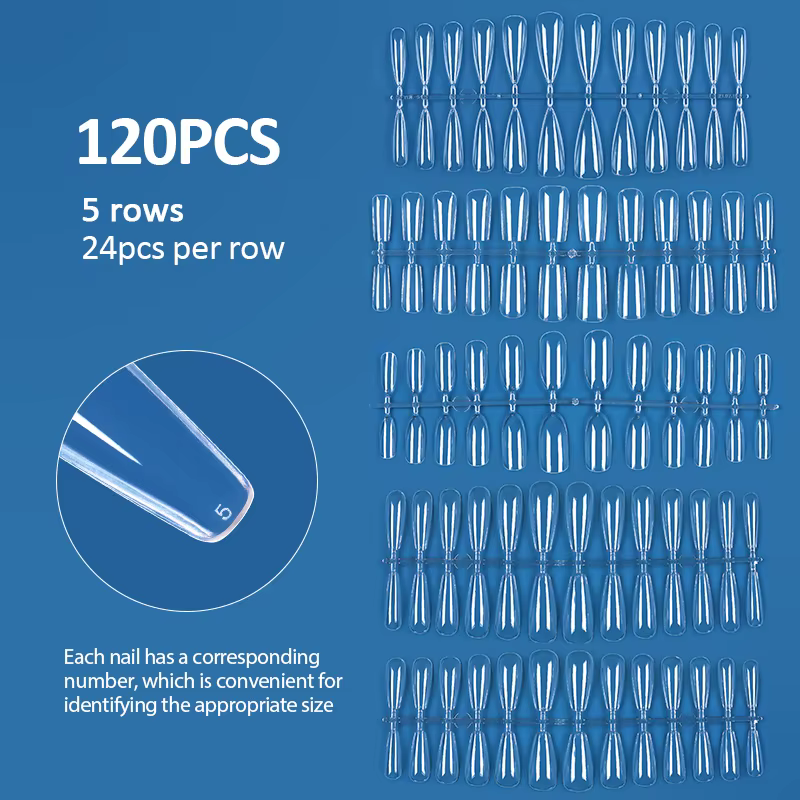 120 pièces faux ongles presse sur acrylique