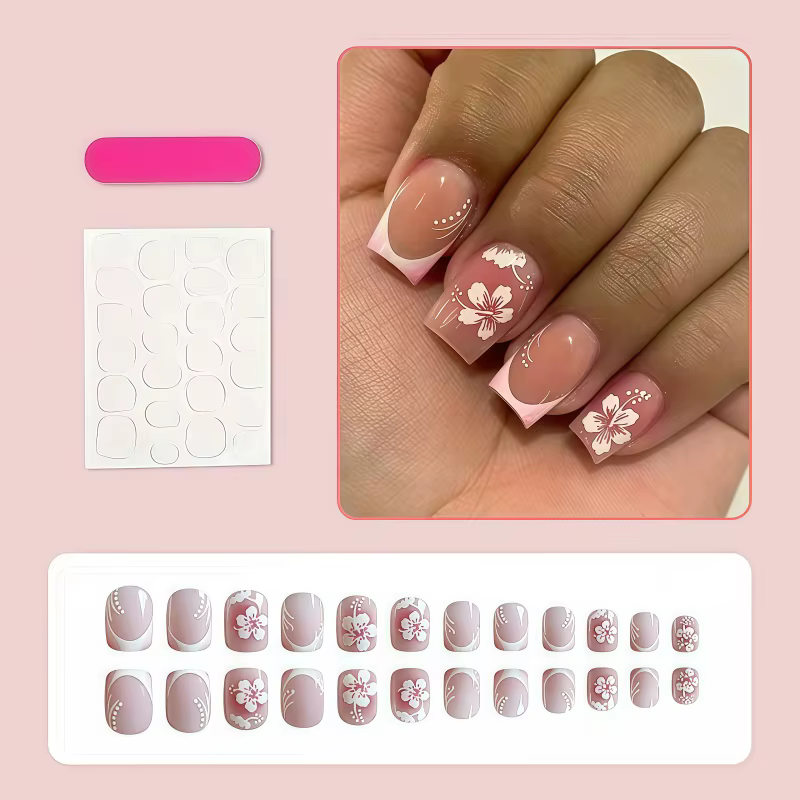 Indispensable pour les passionnés de mode : 24 pièces de faux ongles courts de style français